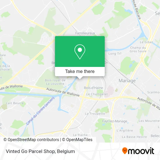 Vinted Go Parcel Shop map