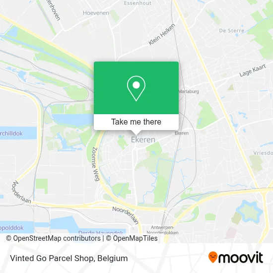 Vinted Go Parcel Shop map