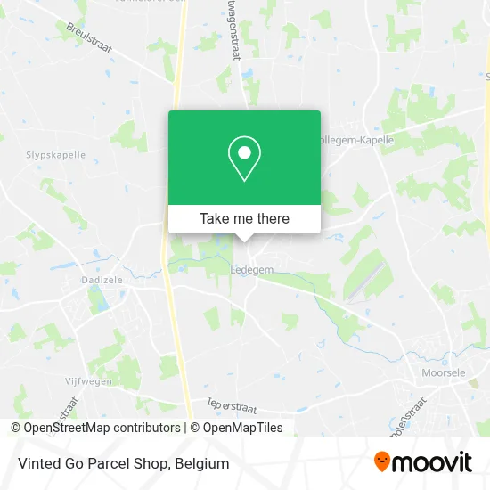 Vinted Go Parcel Shop map