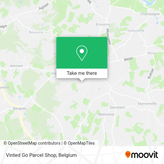 Vinted Go Parcel Shop map