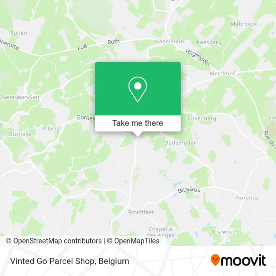 Vinted Go Parcel Shop map