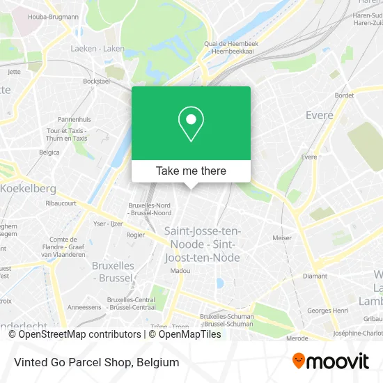 Vinted Go Parcel Shop map
