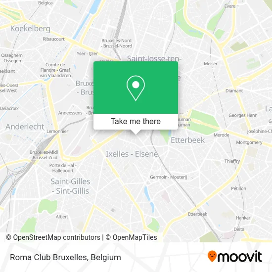 Roma Club Bruxelles map