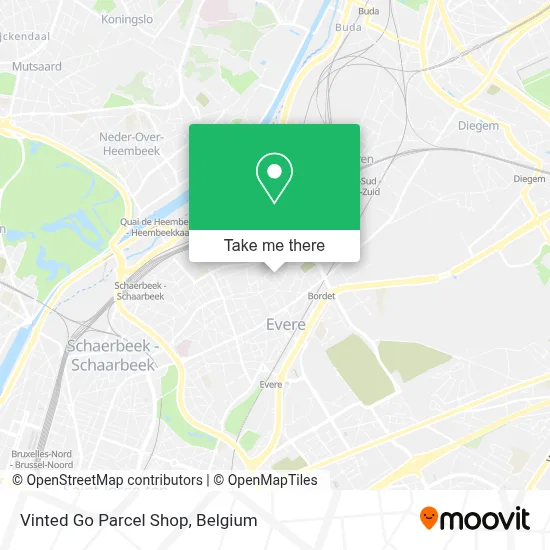 Vinted Go Parcel Shop map