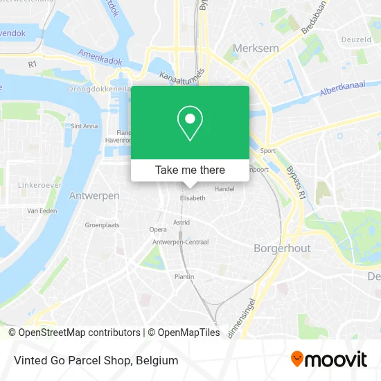 Vinted Go Parcel Shop map