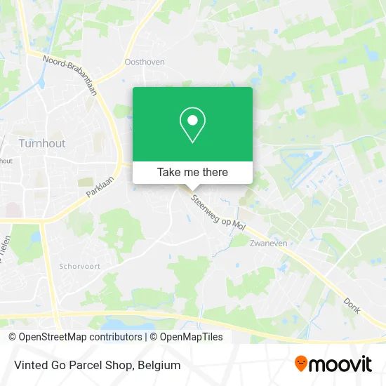 Vinted Go Parcel Shop map