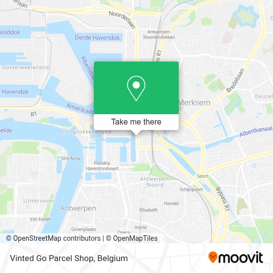 Vinted Go Parcel Shop map