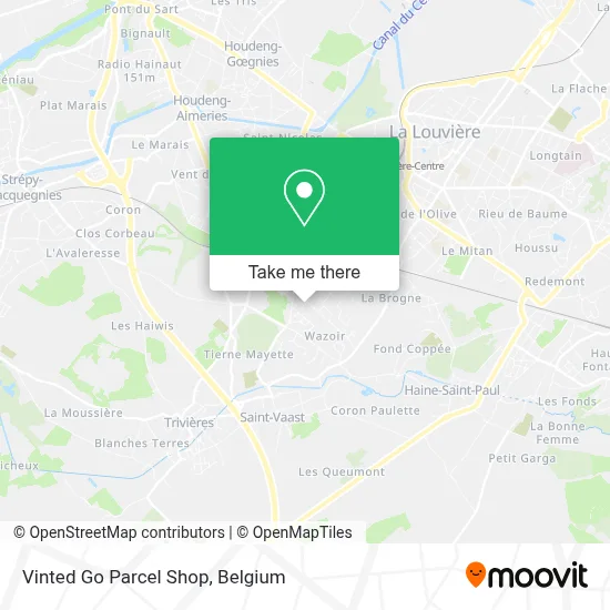 Vinted Go Parcel Shop map