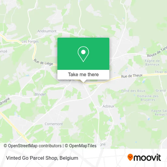 Vinted Go Parcel Shop map