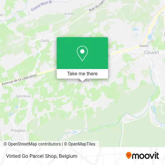 Vinted Go Parcel Shop map