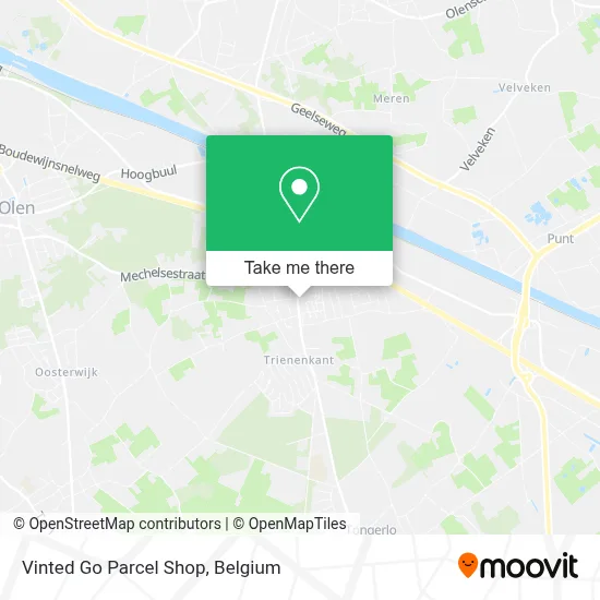 Vinted Go Parcel Shop map
