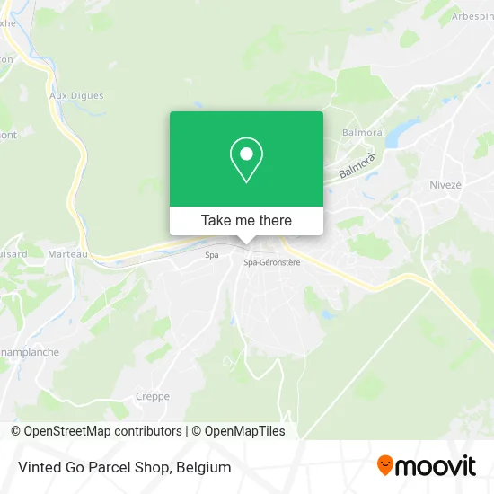 Vinted Go Parcel Shop map