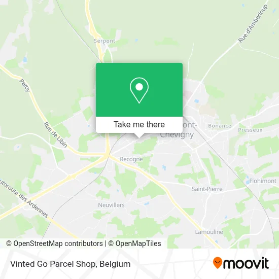 Vinted Go Parcel Shop map