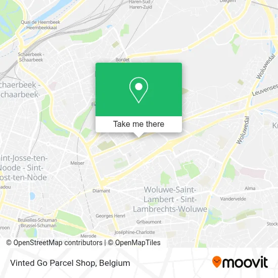Vinted Go Parcel Shop map