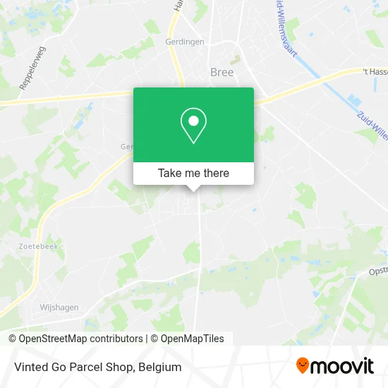 Vinted Go Parcel Shop map