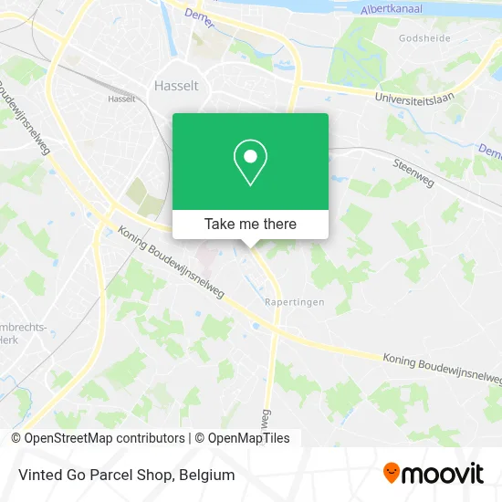 Vinted Go Parcel Shop map