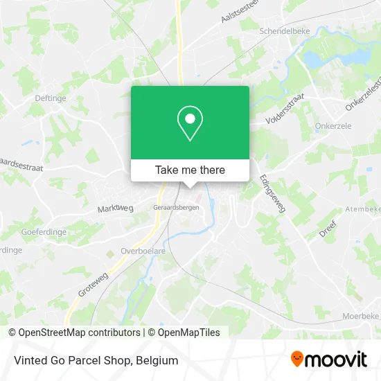 Vinted Go Parcel Shop map