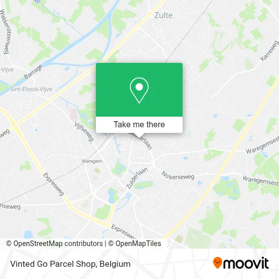 Vinted Go Parcel Shop map