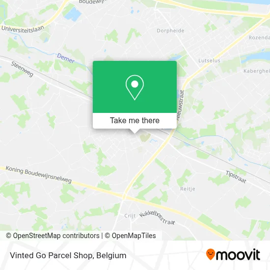 Vinted Go Parcel Shop map