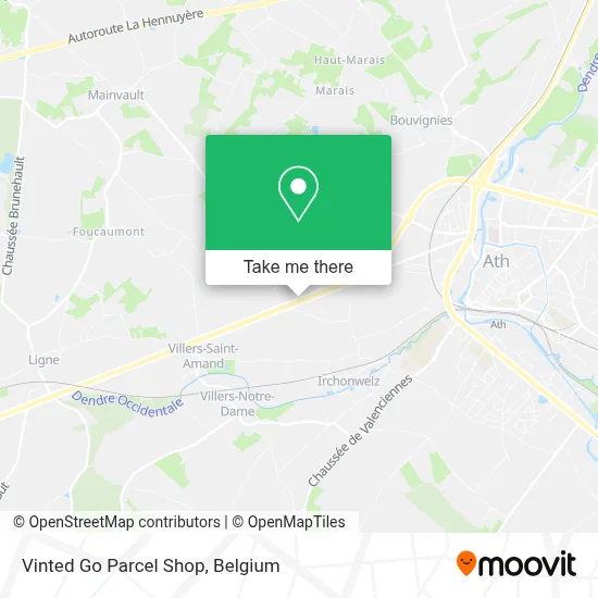 Vinted Go Parcel Shop map