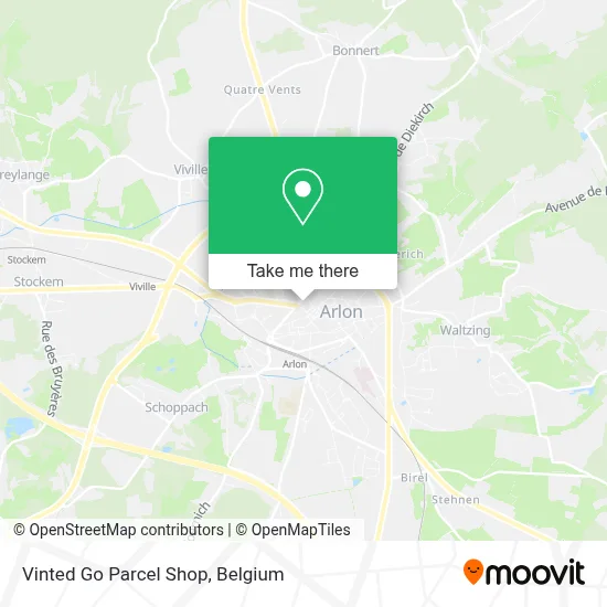 Vinted Go Parcel Shop map