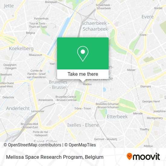 Melissa Space Research Program map