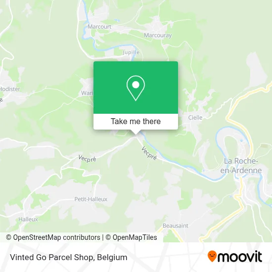 Vinted Go Parcel Shop map