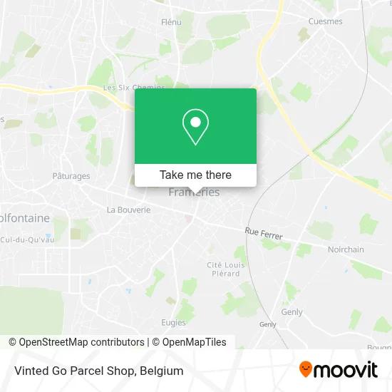 Vinted Go Parcel Shop map