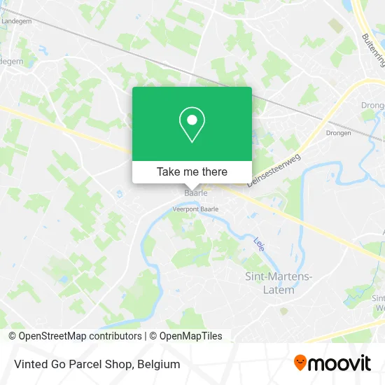 Vinted Go Parcel Shop map