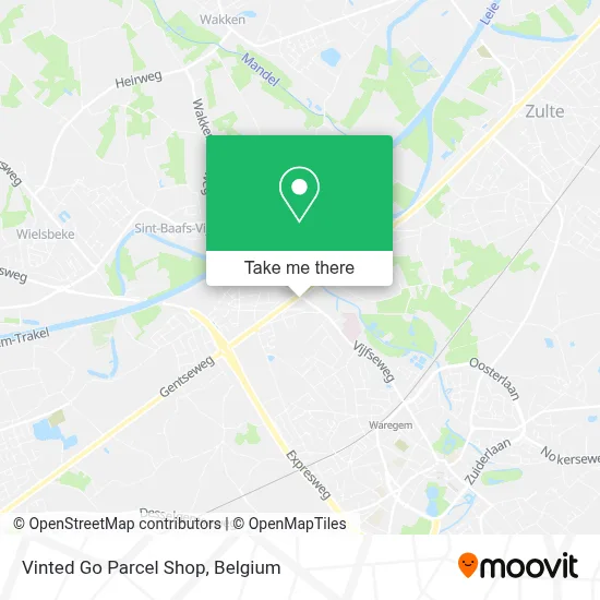 Vinted Go Parcel Shop map