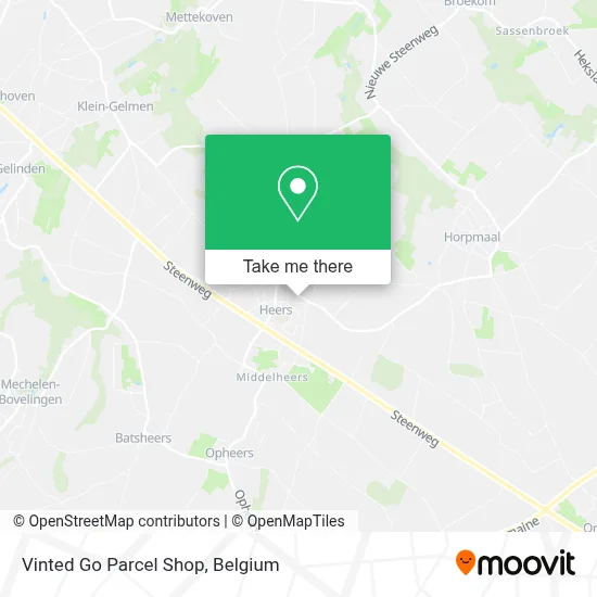 Vinted Go Parcel Shop map