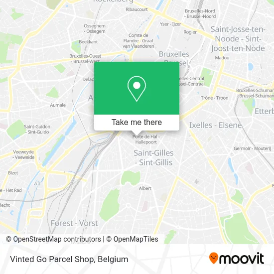 Vinted Go Parcel Shop map