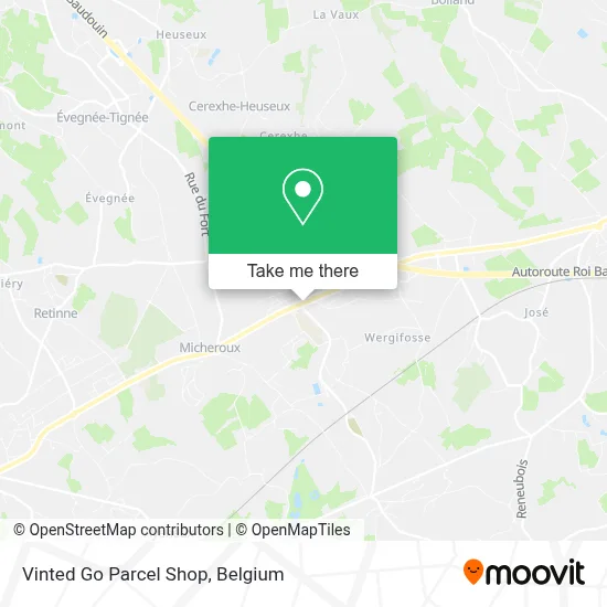 Vinted Go Parcel Shop map