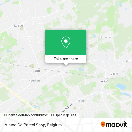 Vinted Go Parcel Shop map