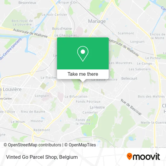 Vinted Go Parcel Shop map