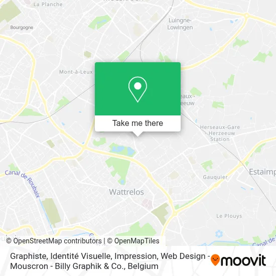 Graphiste, Identité Visuelle, Impression, Web Design - Mouscron - Billy Graphik & Co. map