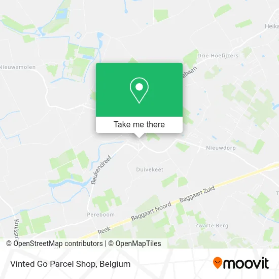 Vinted Go Parcel Shop map