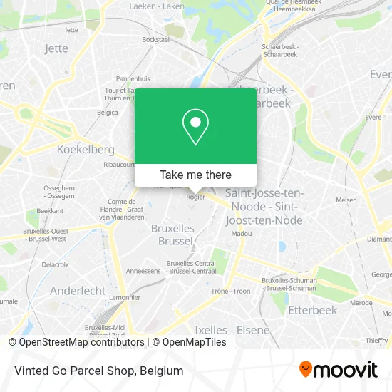 Vinted Go Parcel Shop map
