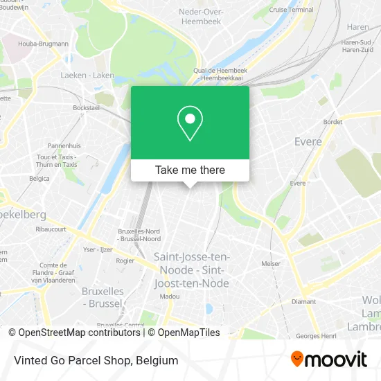 Vinted Go Parcel Shop map
