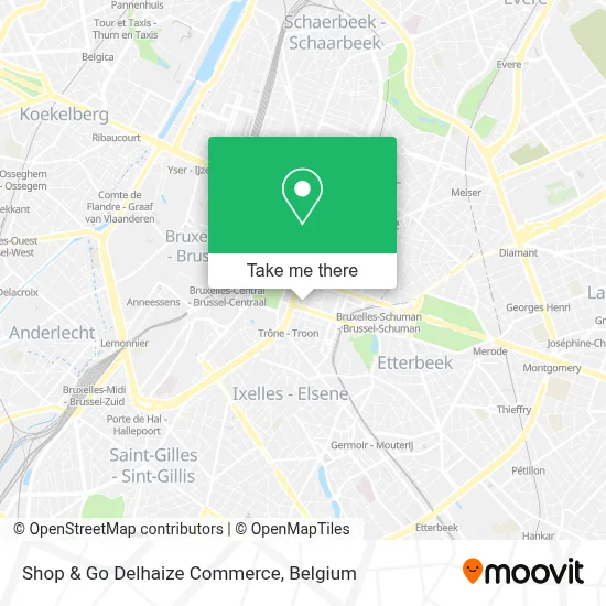 Shop & Go Delhaize Commerce map