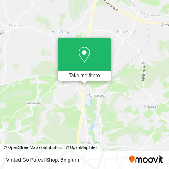Vinted Go Parcel Shop map