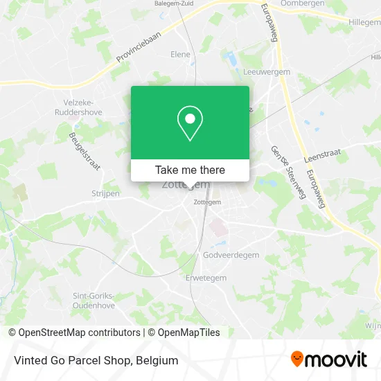 Vinted Go Parcel Shop map