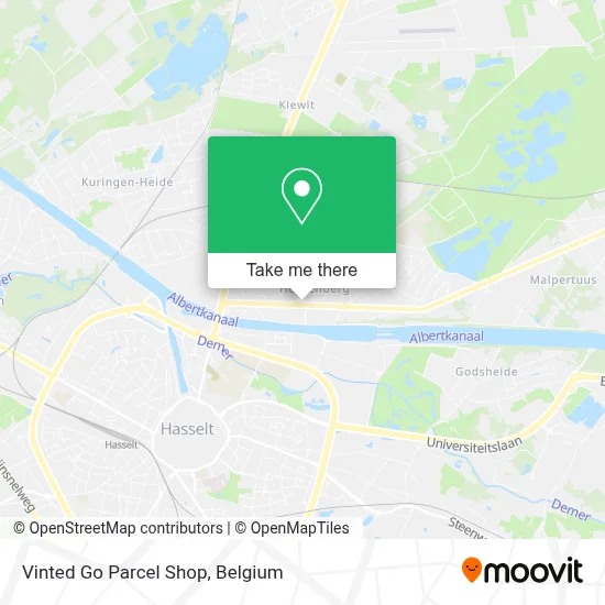 Vinted Go Parcel Shop map