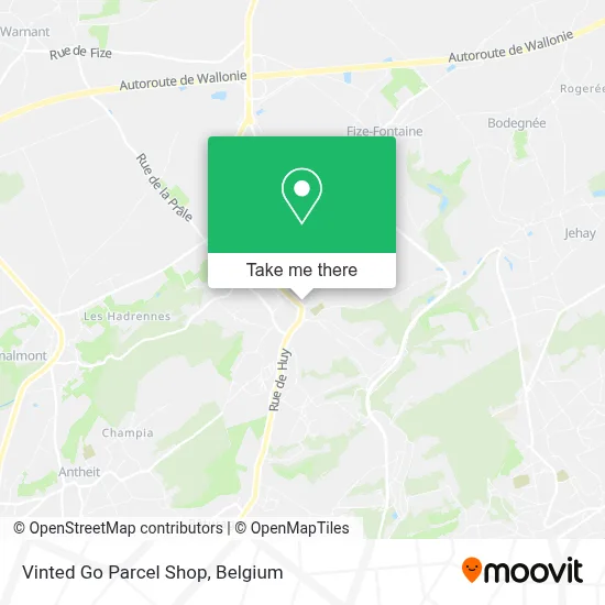 Vinted Go Parcel Shop map