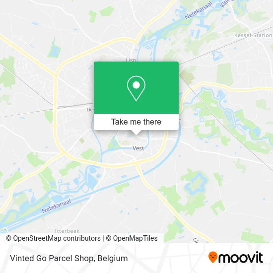 Vinted Go Parcel Shop map