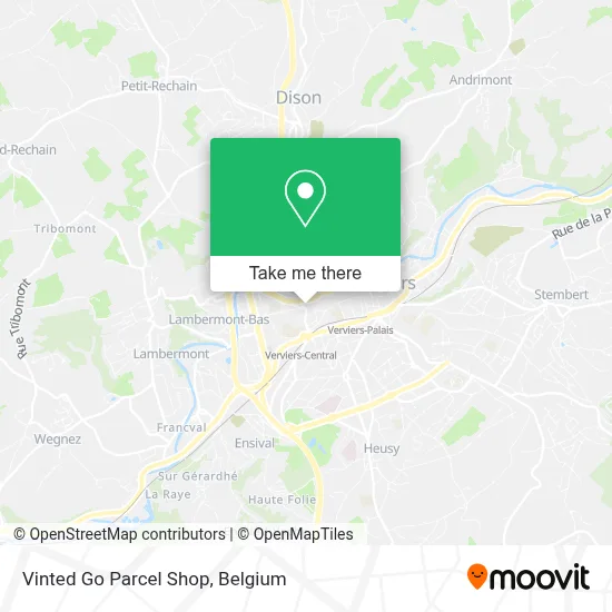 Vinted Go Parcel Shop map