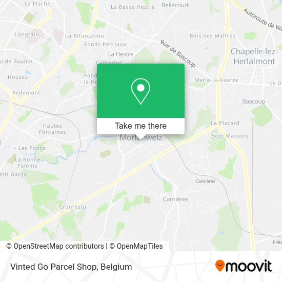 Vinted Go Parcel Shop map