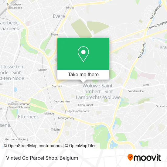 Vinted Go Parcel Shop map