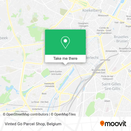 Vinted Go Parcel Shop map