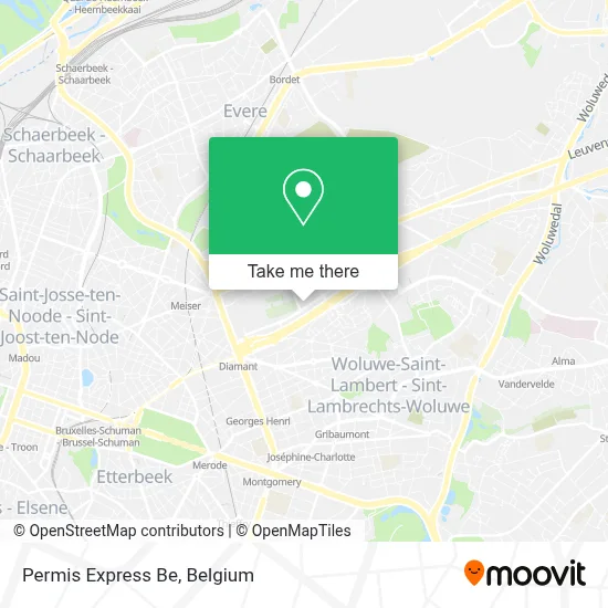 Permis Express Be map